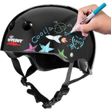 Wipeout Dry Erase Kids Cycling Helmet, Large (Ages 8+), Black