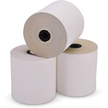 Iconex 90770047 Impact Printing Carbonless Paper Rolls  3-Inch x 90 ft  White/Canary  50/Carton