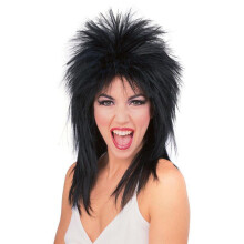 Rubies Spiked Rocker Wig Black One St?rrelse