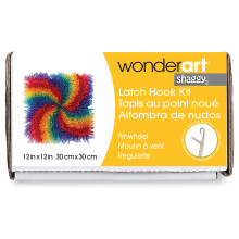 Wonderart Shaggy Pinwheel Latch Hook Kit, 30cm X 30cm