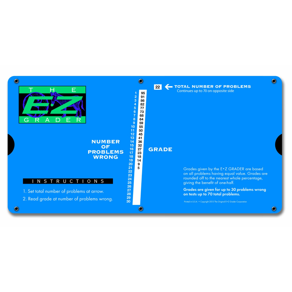 E-Z Grader 7200 Large Print E-Z Grader, Educational Grading Chart, Computes Percentage Scores Up to 70 Questions, 10" x 5", Royal Blue-image-OPC-PFFQQXT-NEW