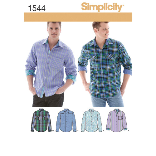 Simplicity Pattern 1544 Ανδρικό Πουκάμισο με Παραλλαγές Υφασμάτων Μεγέθη 44-52 2