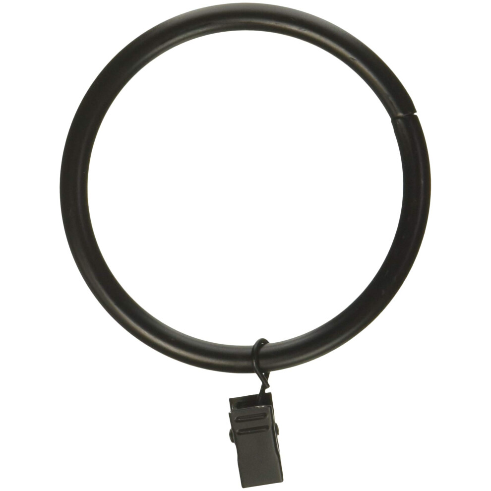 Rod Desyne Vorhangringe Mit Clip, 2 1/2 Zoll, Schwarz-image