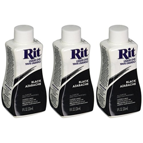 Rit Fl  ssige Stofffarbe, Schwarz, 8 Unzen, 3er-Pack