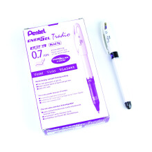 Pentel EnerGel Tradio Pearl -geelikyn    (0,7 mm), keskikokoinen, violetti mustekyn   , 12 kyn   n pakkaus (BL117W-V)