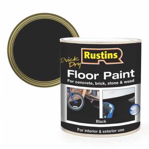 Rustins RUSTINS Quick Dry Floor Paint Black 1ltr