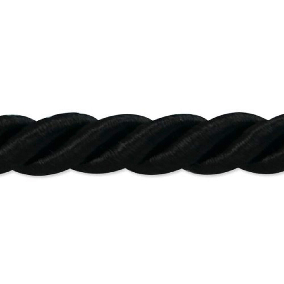 Afwerking per meter Rebekah 1/4"""" Twisted Cord Trim | Zwart | (20 Yard Cut)