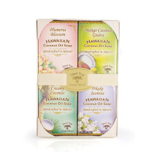 Island Soap & Candle Works Σαπούνι Κοκοφοίνικα Δειγματοπακέτο, Τέσσερις 2oz. Μπάρες