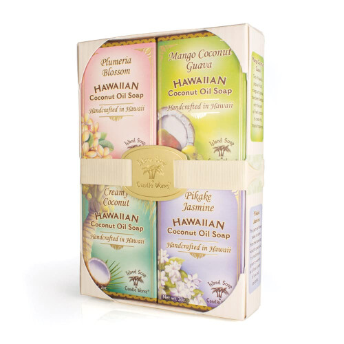 Island Soap & Candle Works Σαπούνι Κοκοφοίνικα Δειγματοπακέτο, Τέσσερις 2oz. Μπάρες 2