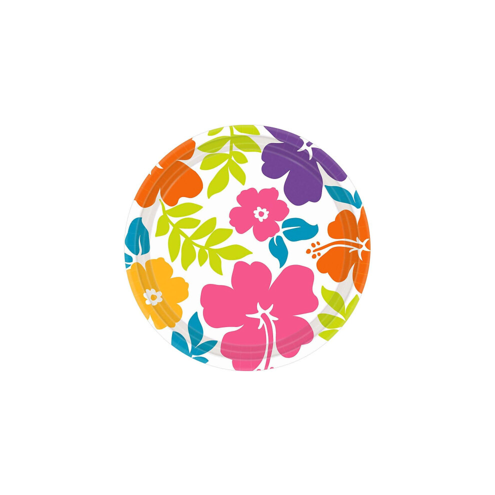 Amscan 50 Count Hibiscus Obiadowy Talerz Bialy-image