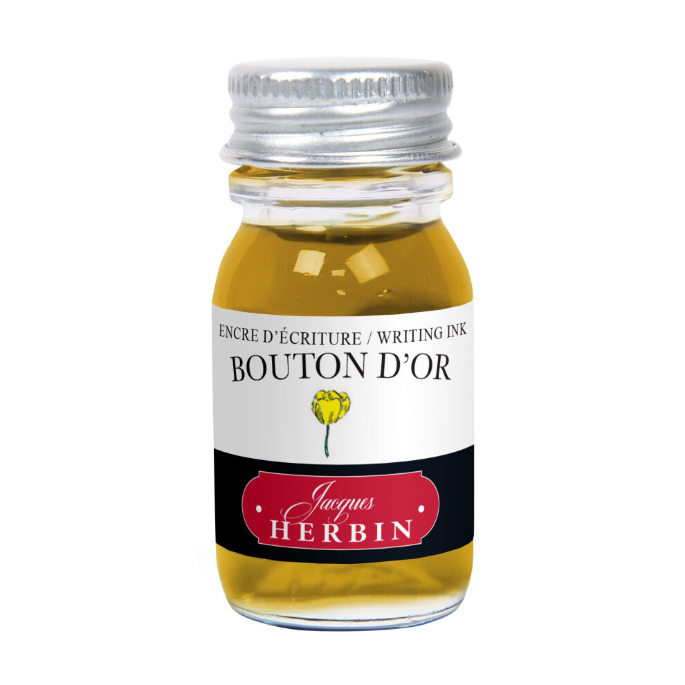 Encre Pour Stylo Plume J. Herbin - Flacon De 10 Ml - Bouton D'or-image