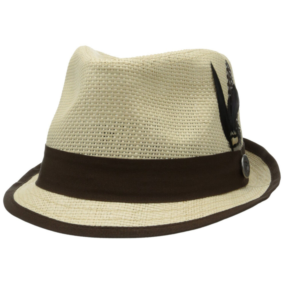 Ben Sherman Men's Solid Straw Trilby Hat  Natural  Large/X-Large