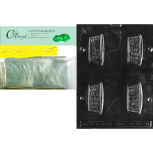 Cybrtray ""Small Basket Nut Cup"" psiissuklaamuotti ja pakkauspaketti Sislt 50 sellopussia, 50 keltaista kierrenauhaa ja suklaan muovausohjeet