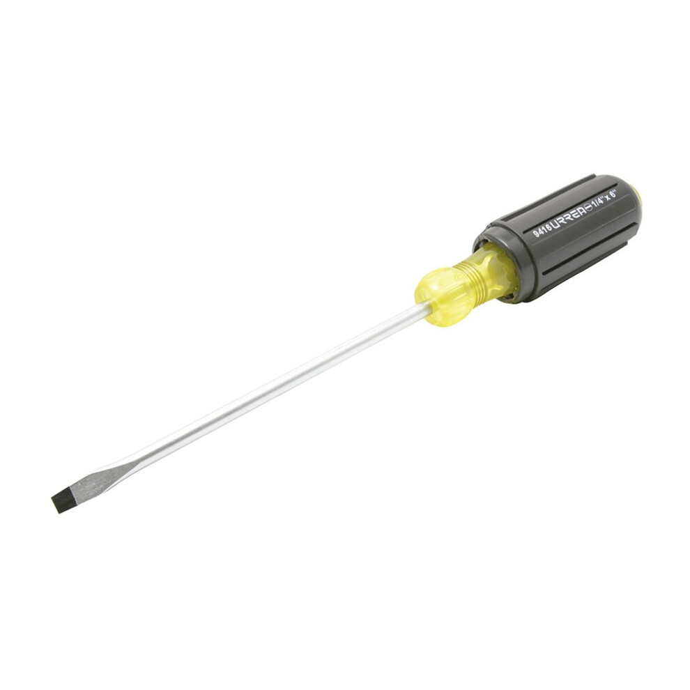 URREA Slotted Screwdriver - 1/4  Tip Flat Head Driver with 6  Long Rou-image-OPC-PFPS6VS-NEW