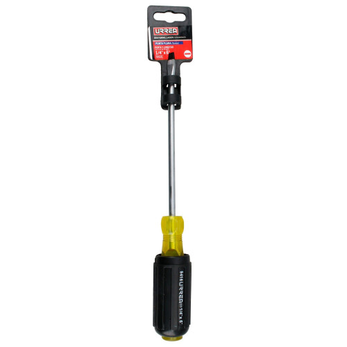 URREA Slotted Screwdriver - 1/4  Tip Flat Head Driver with 6  Long Rou 1