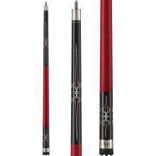 Viper Sinister 58"""" 2 piezas billar/taco de billar negro con puntos borgoa/crema 21 onzas