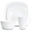 Noritake 4-Piece Square White on White Place Setting, Swirl 1