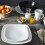 Noritake 4-Piece Square White on White Place Setting, Swirl 3