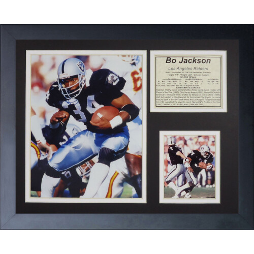 Legends Never Die Bo Jackson emoldurada colagem de fotos preta 11 x 14 polegadas