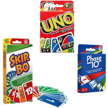 Juego de cartas Mattel (Skip Bo Uno y Phase 10)
