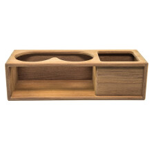Whitecap 62616 Teak Two Insulated Drink/Binocular Rack with Tray brown