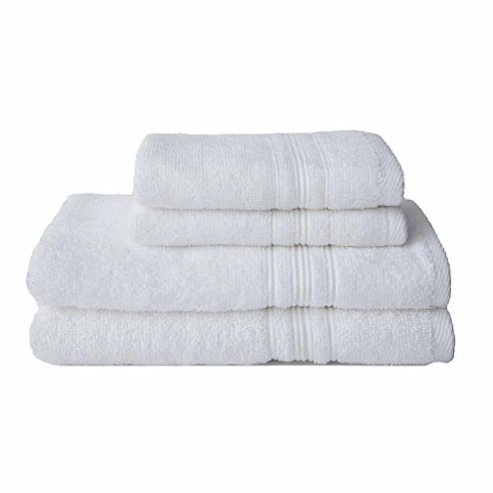 Ensemble de serviettes de luxe Charisma 4 pi   ces : 2 serviettes     main et 2 d   barbouillettes (blanc)