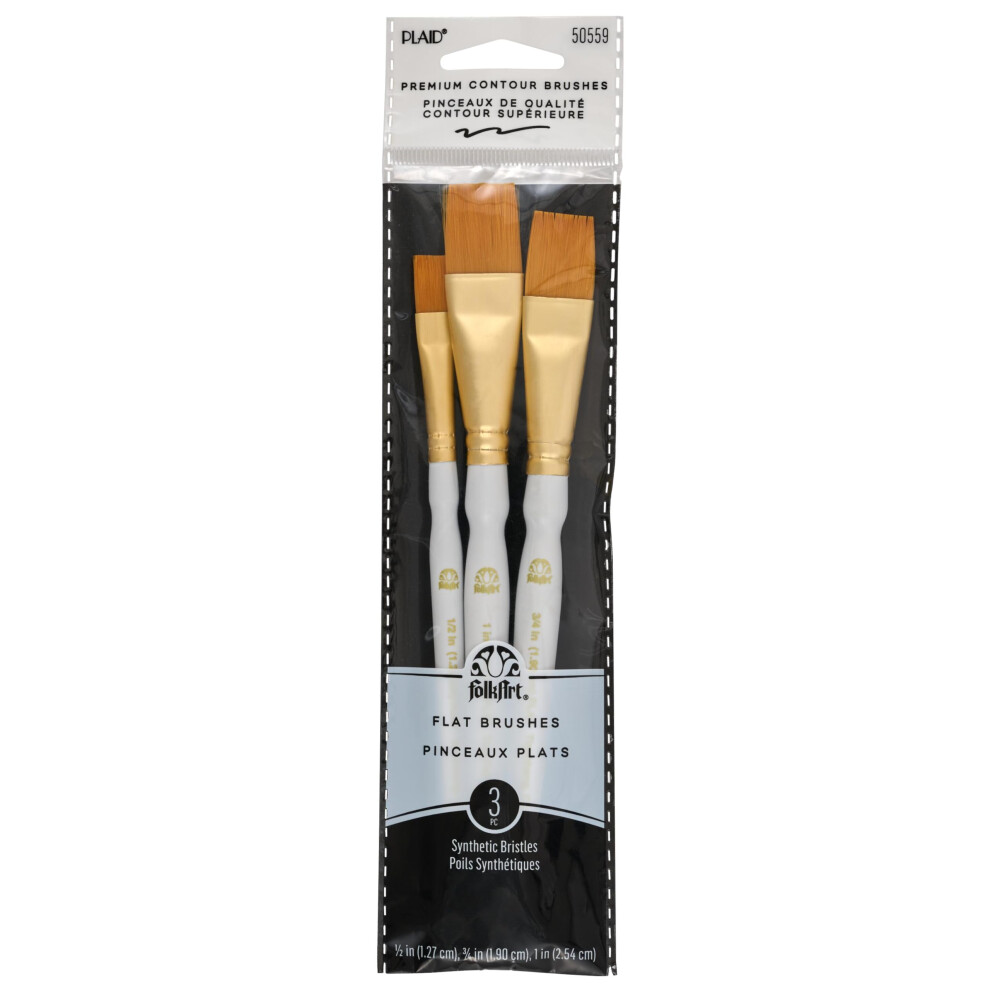 FolkArt Plaid Nylon Penseelset 50559 Bruin (3-delig)