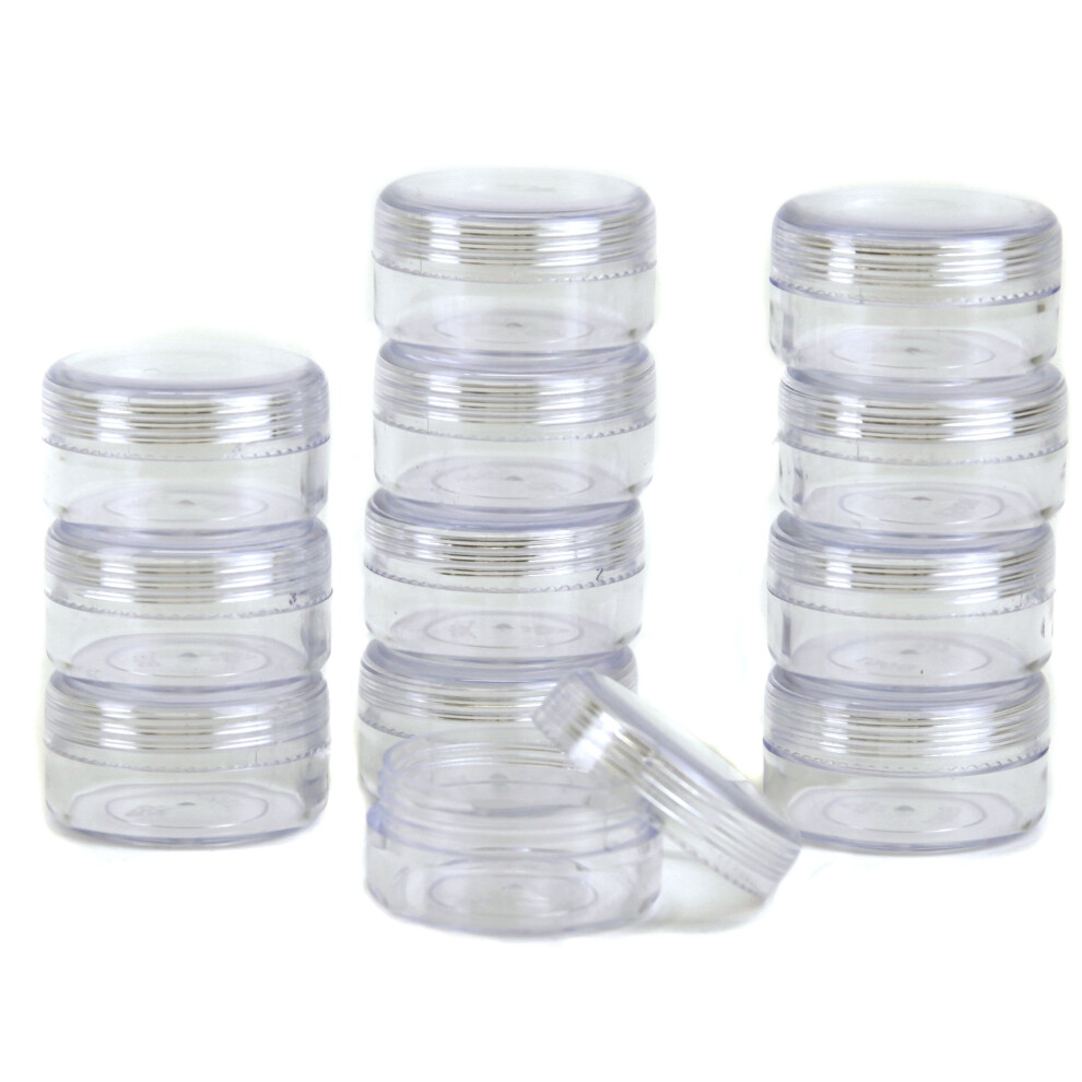 Paylak 12 Opberg Ronde Transparante Container met Schroefdeksels voor Kleine Artikelen Organizer 15 inch