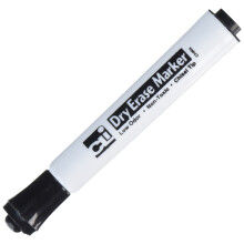 Charles Leonard Dry Erase Fixy s valcov m hrotom, 12 fixiek v balen , cierne (47920)