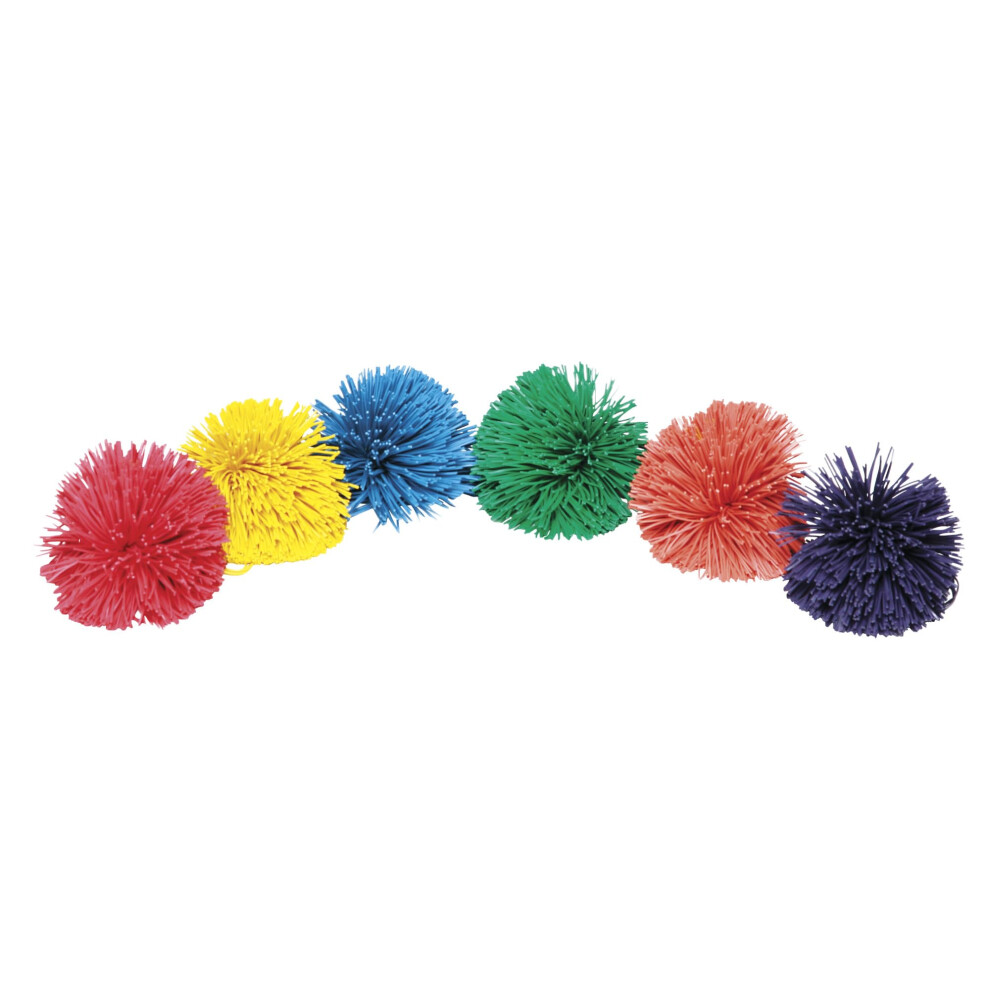 Balles Sportime Rub-R-String 3-1/2 pouces Couleurs assorties Lot de 6