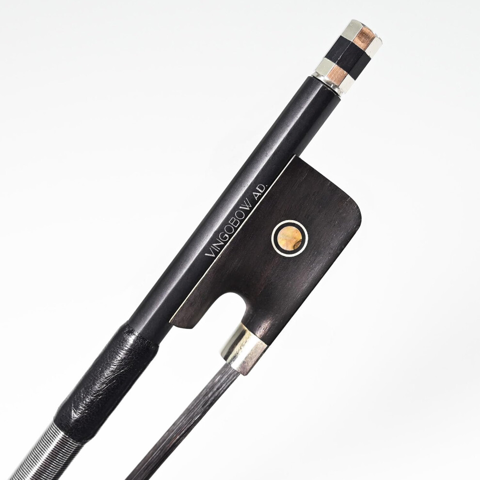 Archet Violoncelle En Fibre De Carbone Vingobow Crin De Cheval De Mongolie Noir Naturel Belle Profondeur De Conception Et Son Puissant 4/4 Taille 71,5 Cm-image