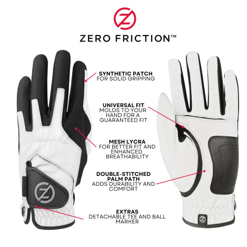 Zero Friction Men's Golf Gloves  Right Hand  One Size  Orange 2