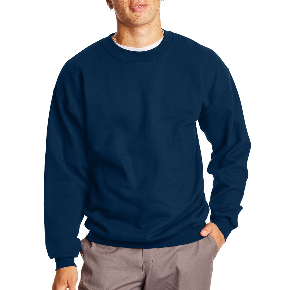 Hanes Ultimate Cotton Heavyweight pour homme, bleu marine, taille L