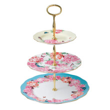 Devotion Gratitude and Joy 3-Tier Cake Stand  10.5 x 10.5 x 14.0""""  Mu