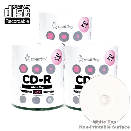 Smartbuy 700mb/80min 52x CD-R Λευκός Κενός Δίσκος για Βίντεο (300 Δίσκοι) 1