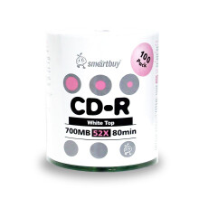 Smartbuy 700mb/80min 52x CD-R White Top Blank Video Recordable Media Disc (300-Disc)