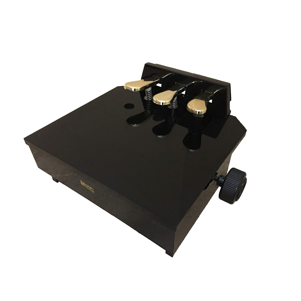 CPS Imports Wood Adjustable Piano Pedal Extender Bench in Ebony with 3