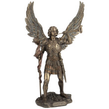 13 Inch Archangel - Saint Gabriel with Horn Cold Cast Bronze Figurine
