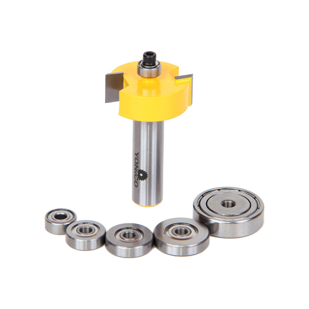 Yonico Rabbet Bearing Router Bit Set 12Inch Height With 6 Bearings 12Inch Shank 14705 735090791698