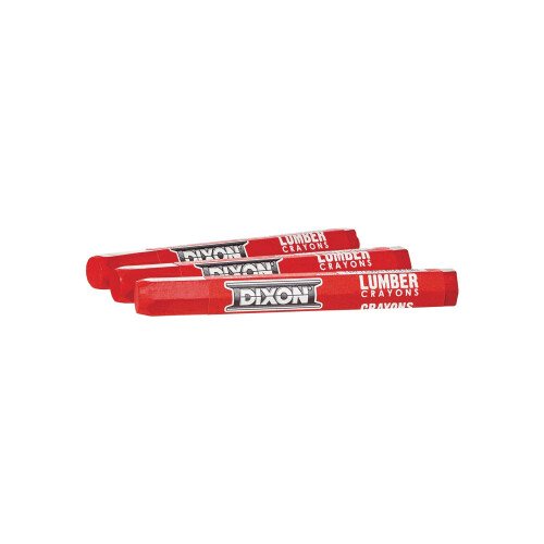 DIXON Βιομηχανικά Μολύβια Σημάνσεως Ξυλείας, 4.5" x 1/2" Εξαγωνικά, Κόκκινα, 12-Πακέτο (52000) 1