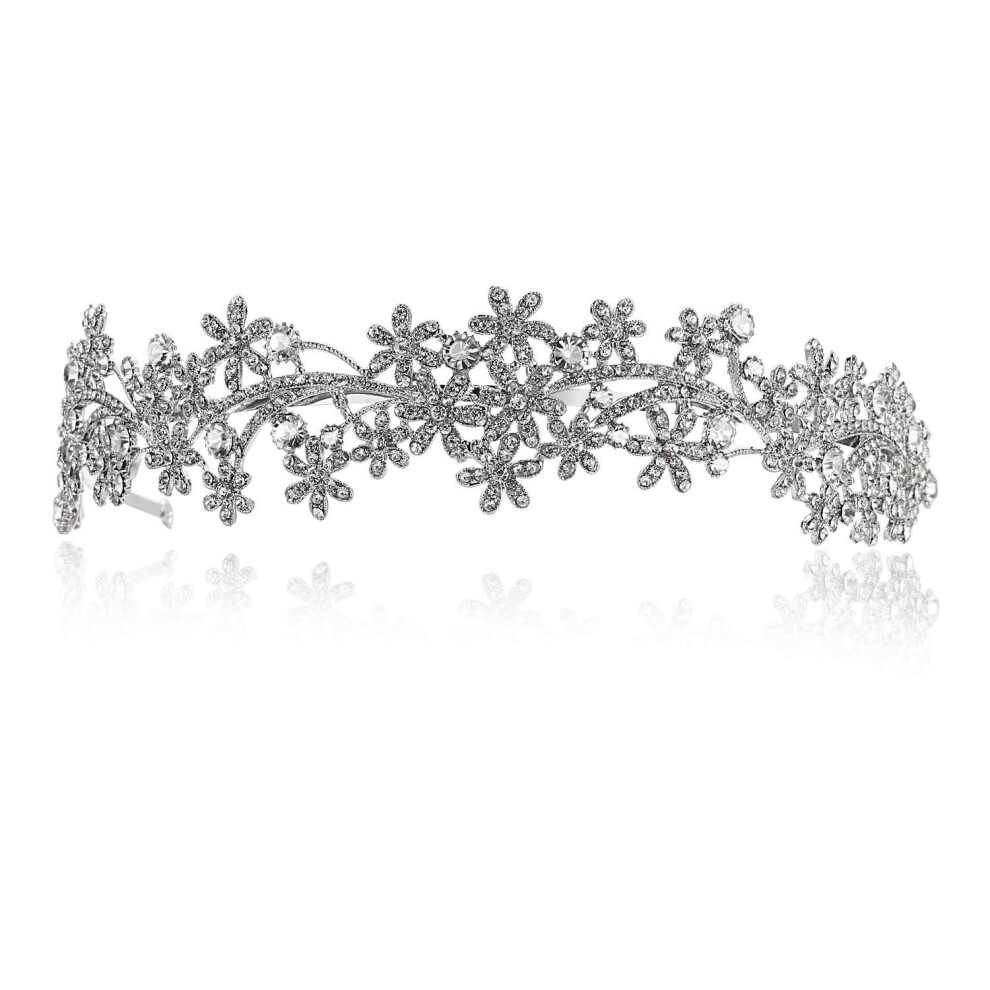 SAMKY Bandeau de mari   e en strass pour femme, diad   me de mariage, couronne, accessoires pour cheveux en cristal