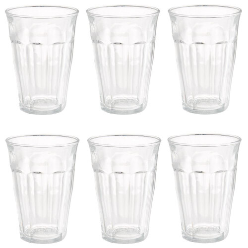 Duralex Duralex Picardie Glass Tumbler Tumblers 12.5fl oz Clear Glasses Set of 6