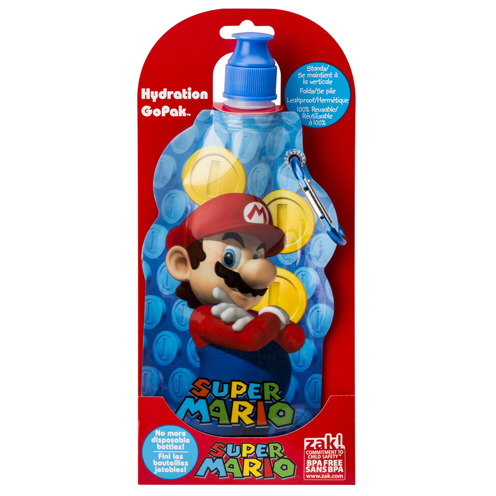 Zak Designs Super Mario Brothers Collapsible Water Bottle by Zak Designs  15-Ounce-image-OPC-PFSW6ZB-NEW