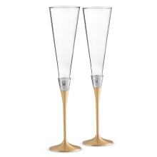 Wedgwood Vera Wang   With Love      goldenes Sektkelchpaar