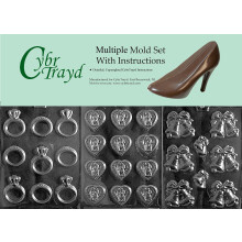 Moldes de Chocolate de Casamento Cybrtrayd - 3 Peças Brancas