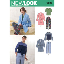 Simplicity Creative Patterns New Look 6233 Unisex Pants Robe and Knit