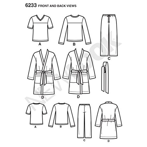 Simplicity Creative Patterns New Look 6233 Unisex Pants  Robe and Knit 2