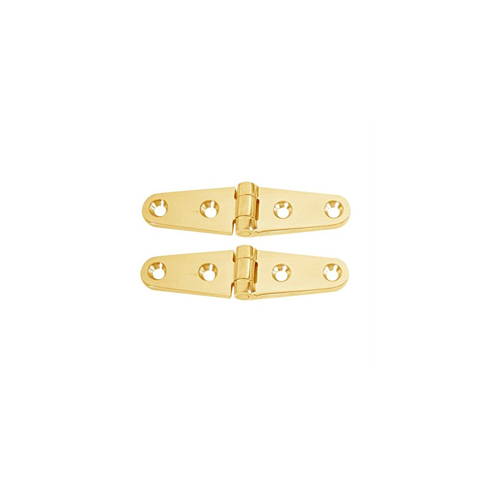 Whitecap Strap Hinge - Polished Brass - 4"" X 1"" - Pair 725060060435