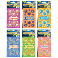 Just For Laughs Dr. Stinky's Scratch N Sniff Stickers 6-Pack- Blueberry Popcorn Cupcake Blue Snowcone Banana Bubblegum 162 Stickers