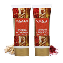 Paquete facial Vaadi Herbals Value Chandan Kesar Haldi 120 g x 2